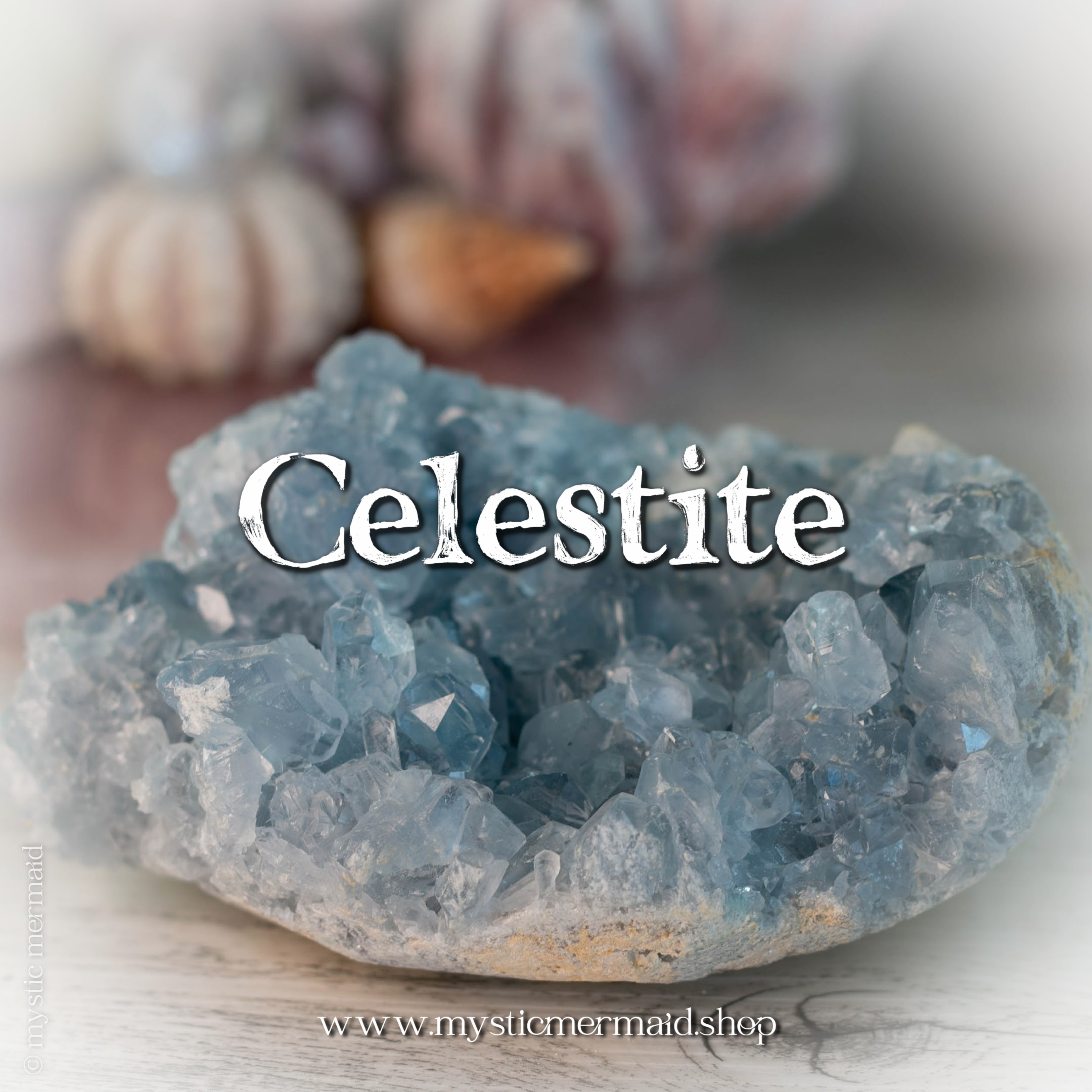 Celestite Crystal Cluster from Mystic Mermaid Metaphysical Properties of Celestite