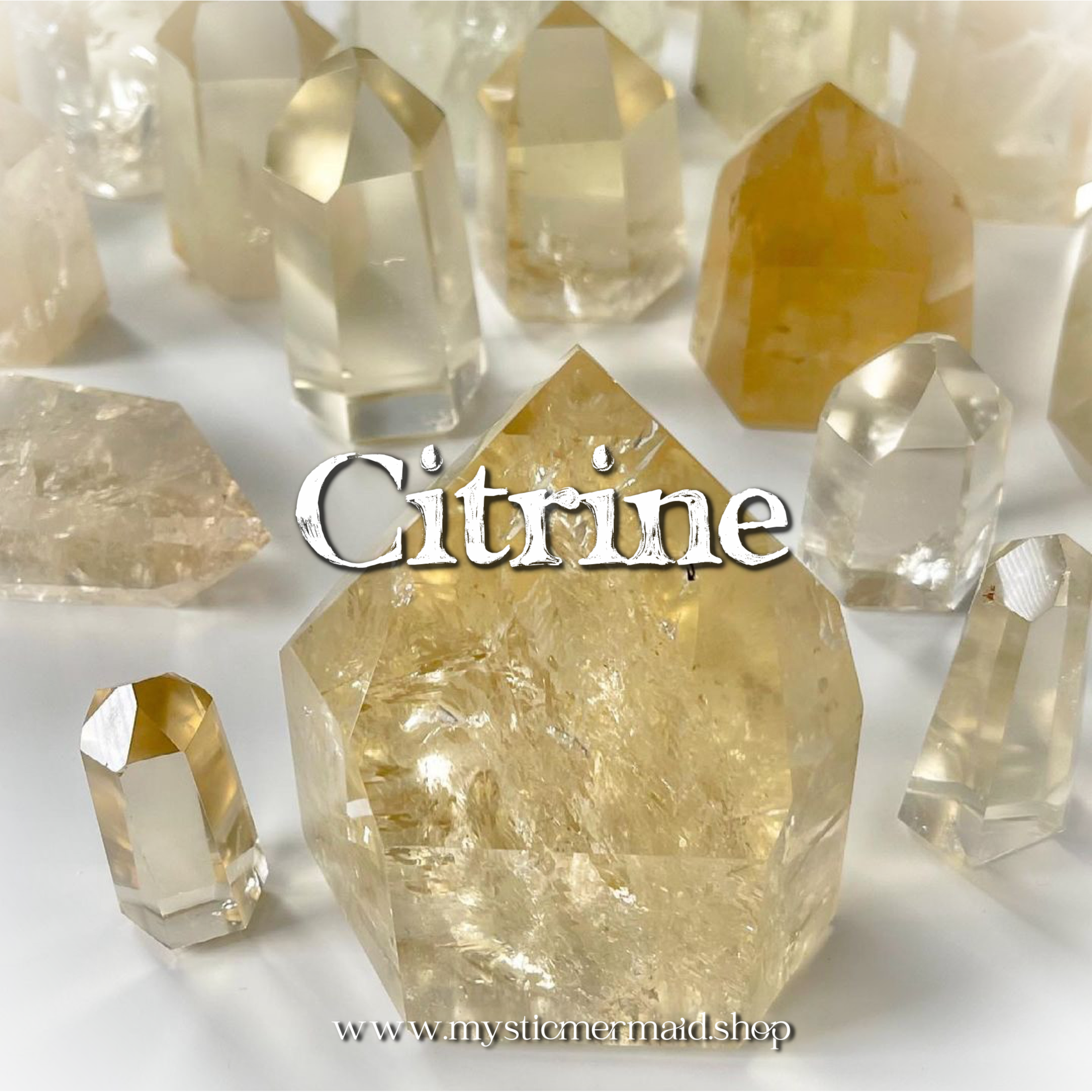 Citrine available from Mystic Mermaid Metaphysical Crystal Properties