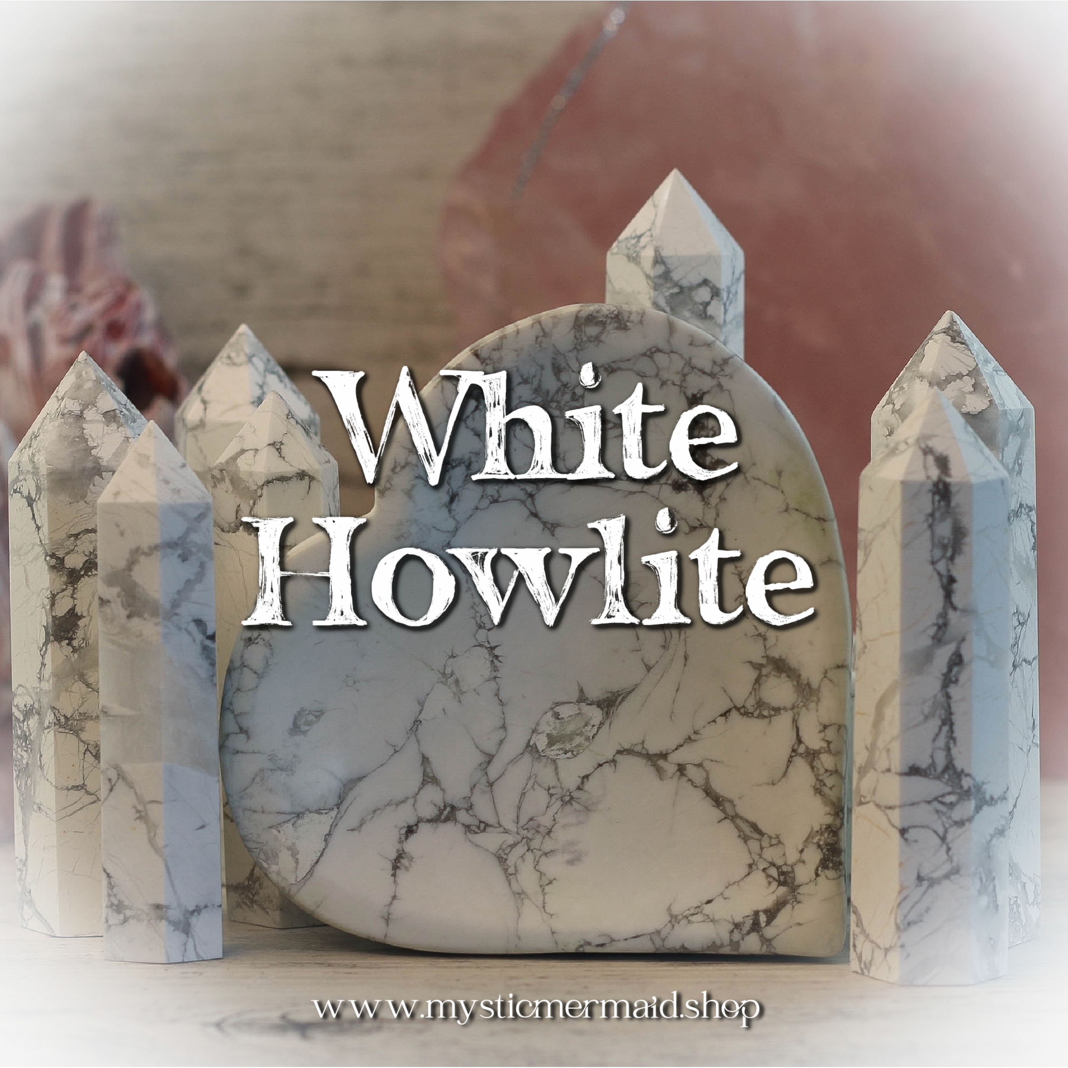 White Howlite Crystals available from Mystic Mermaid