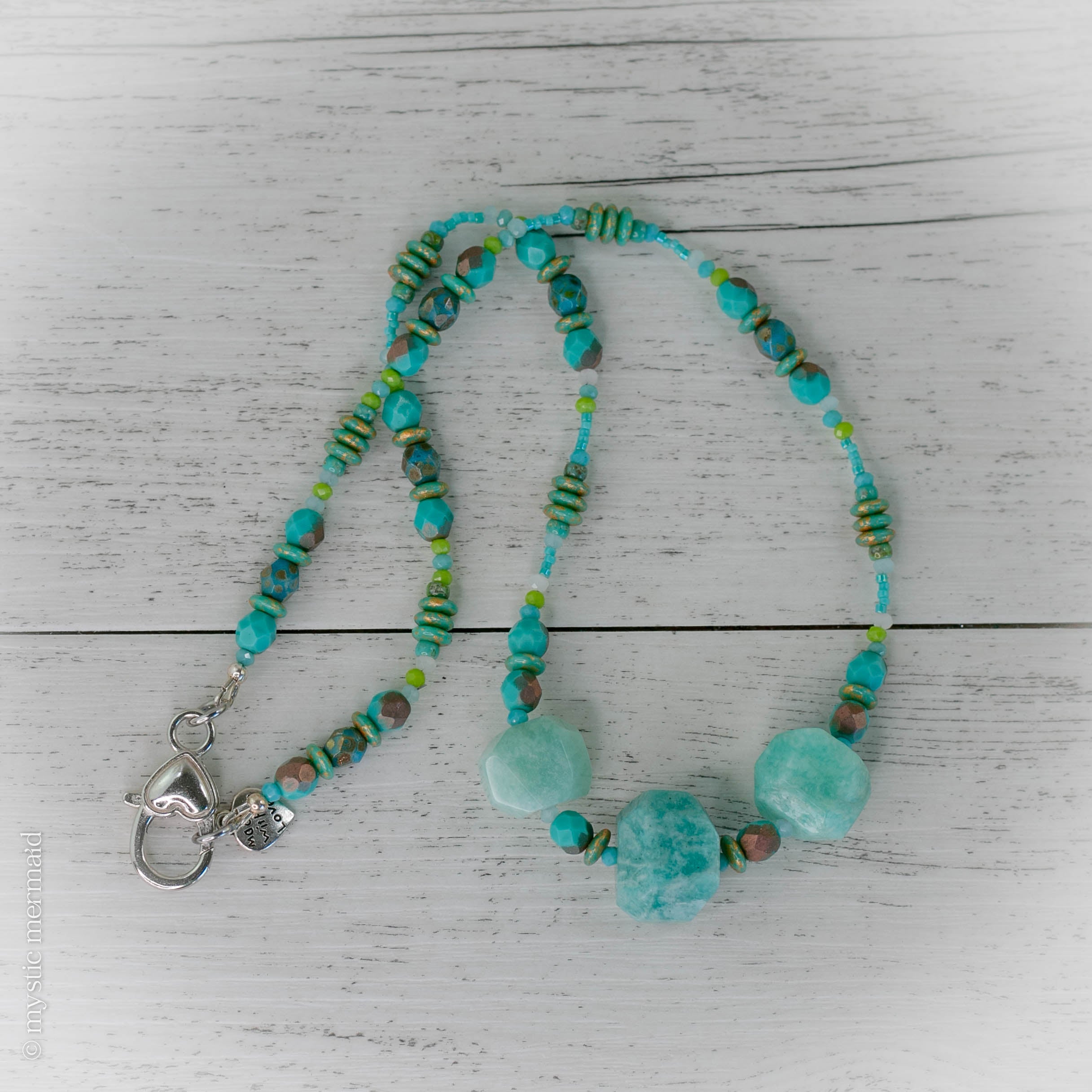 Soothe and Calm Amazonite and Czech Crystal Necklace