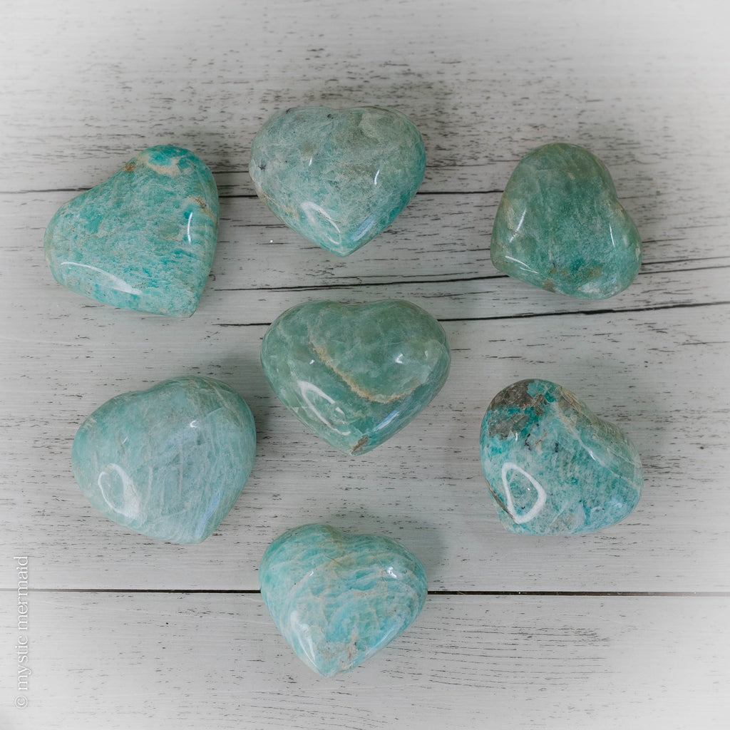 Amazonite Crystal Puffy Heart