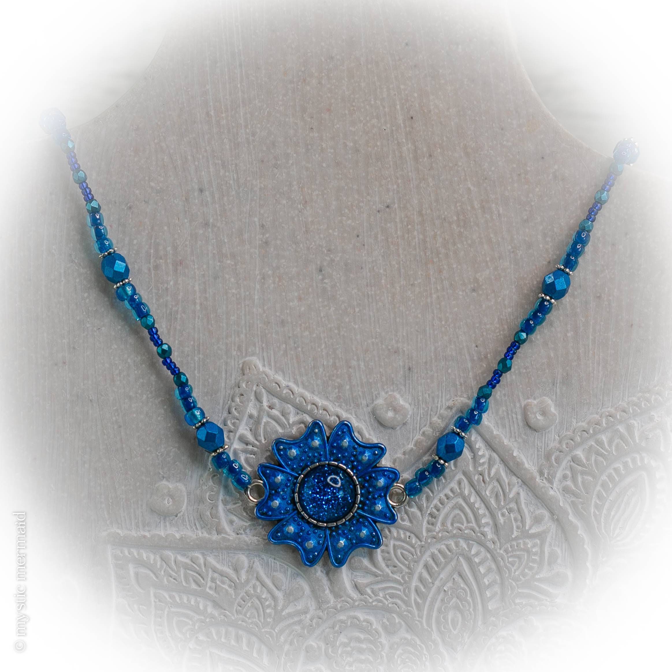 Cobalt Splendour Czech Crystal Necklace