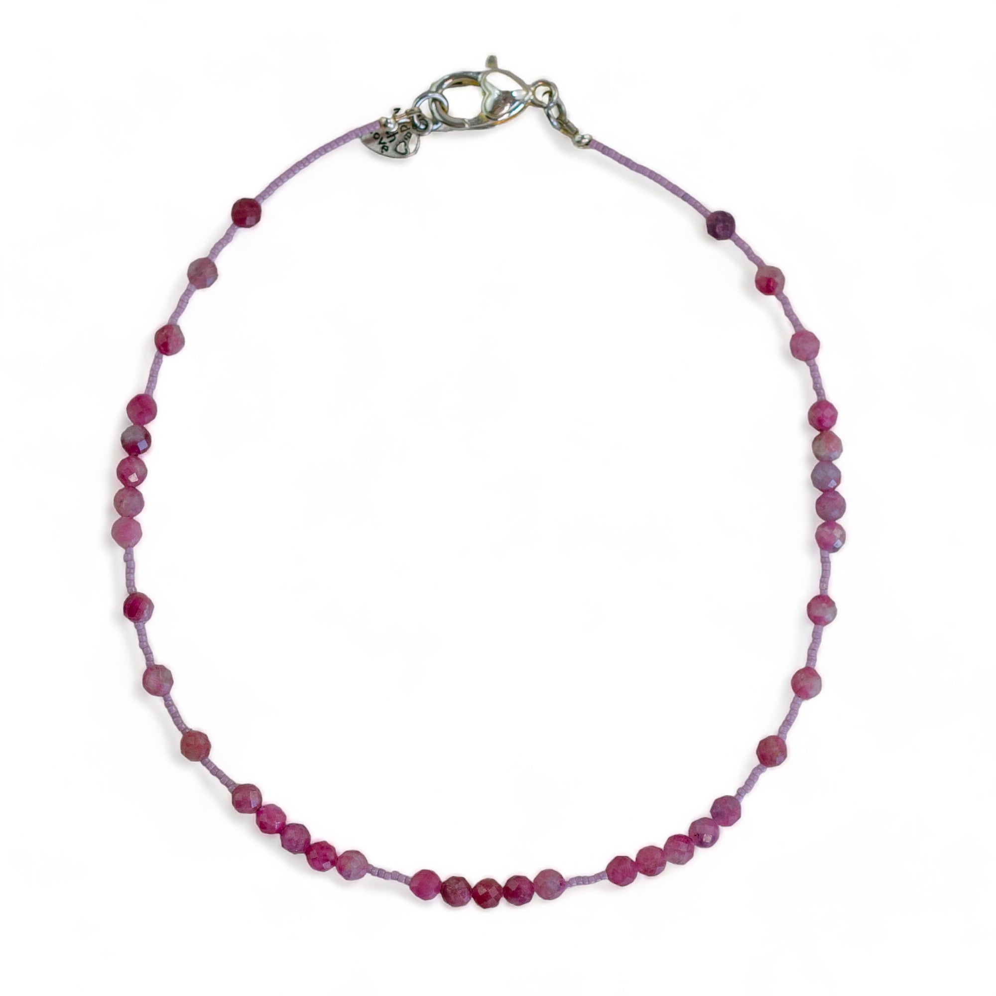 Pink Tourmaline Round Faceted Necklace
