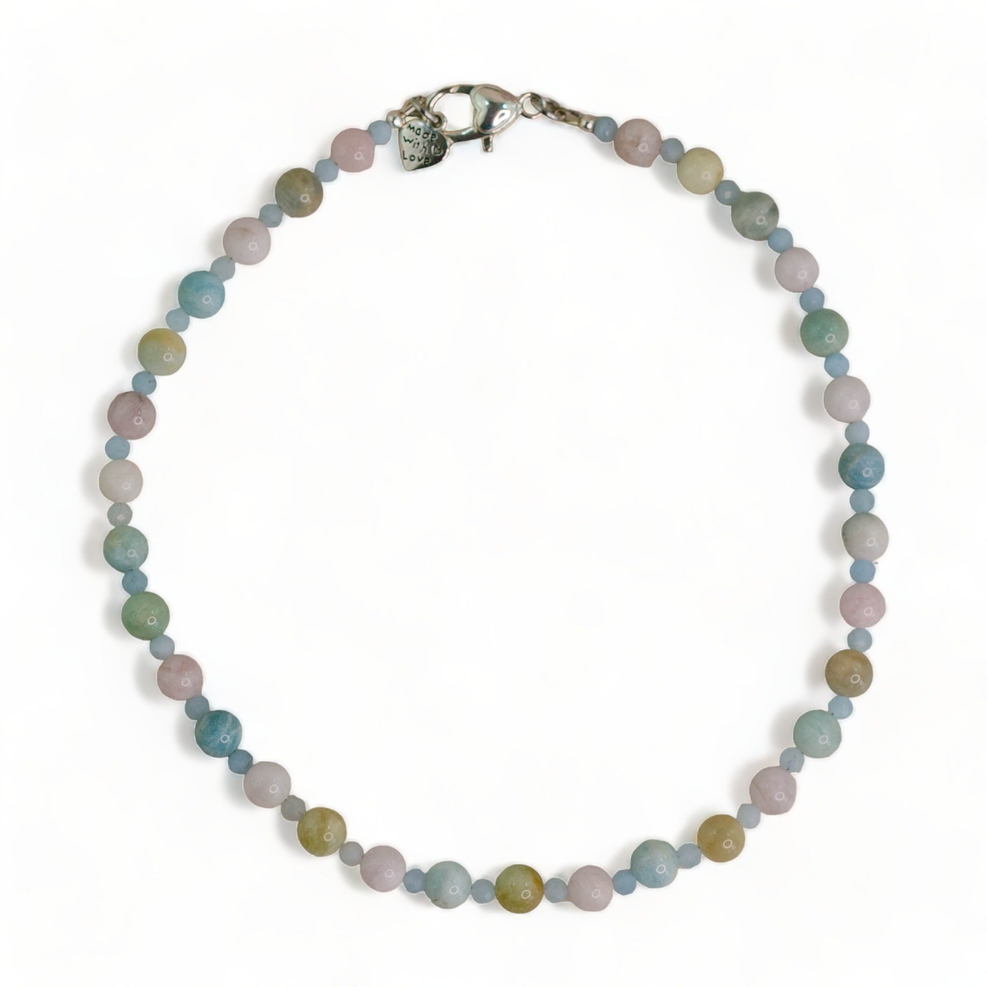 Rising Above - Morganite and Faceted Aquamarine Crystal Necklace