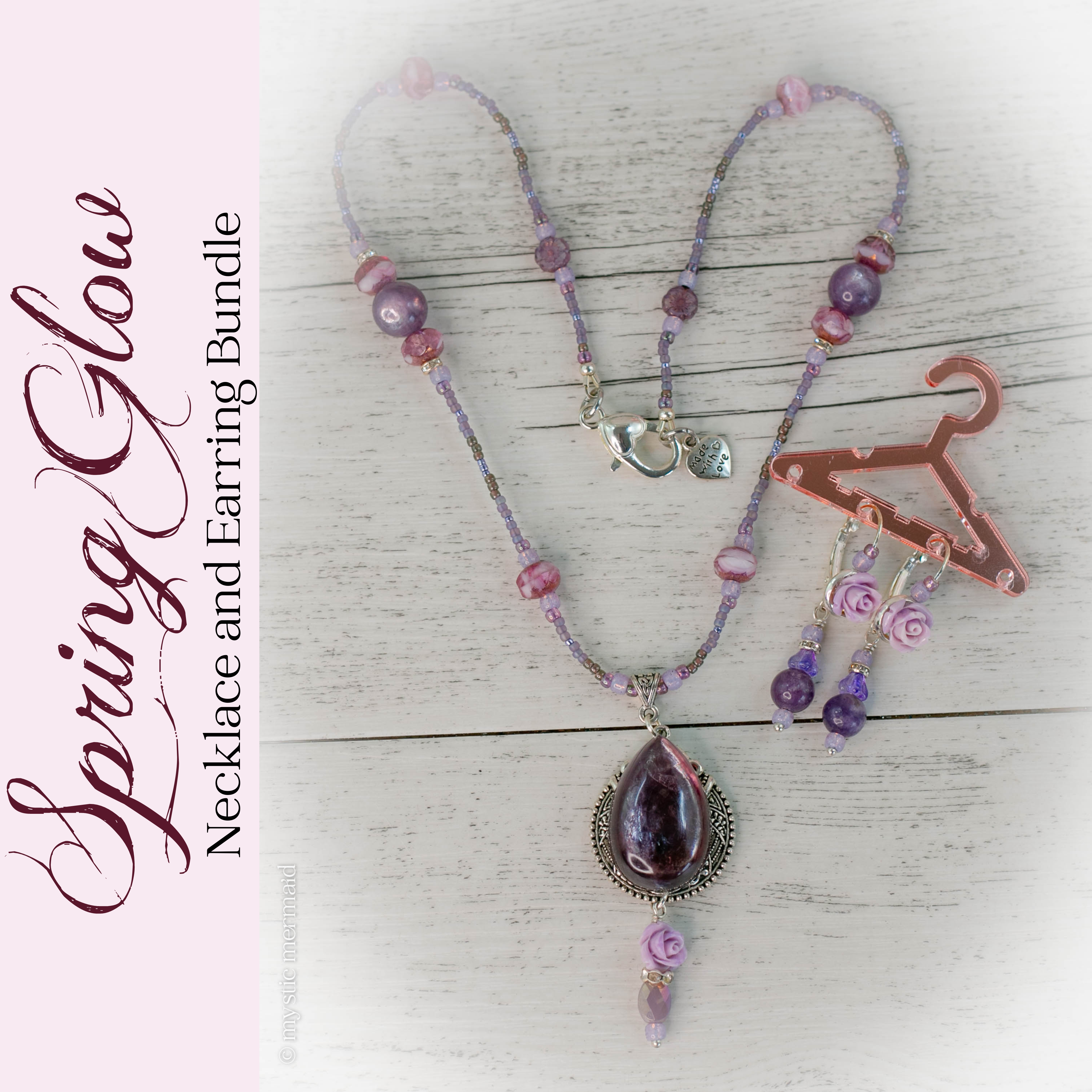SAVE with Spring Glow Lepidolite Necklace and Earring Bundle