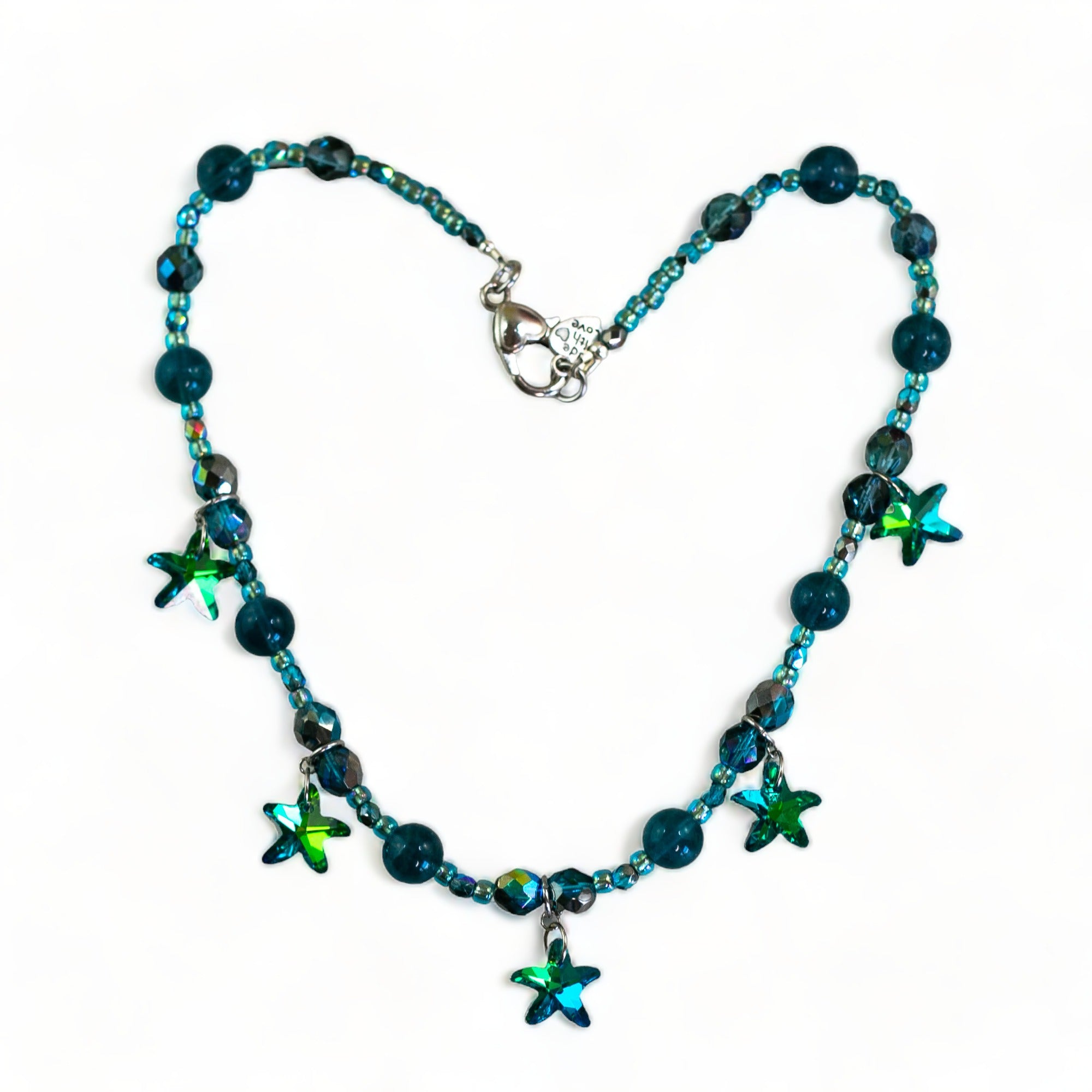 Not All Stars Belong to the Sky, Blue Fluorite and Crystal Starfish Necklace