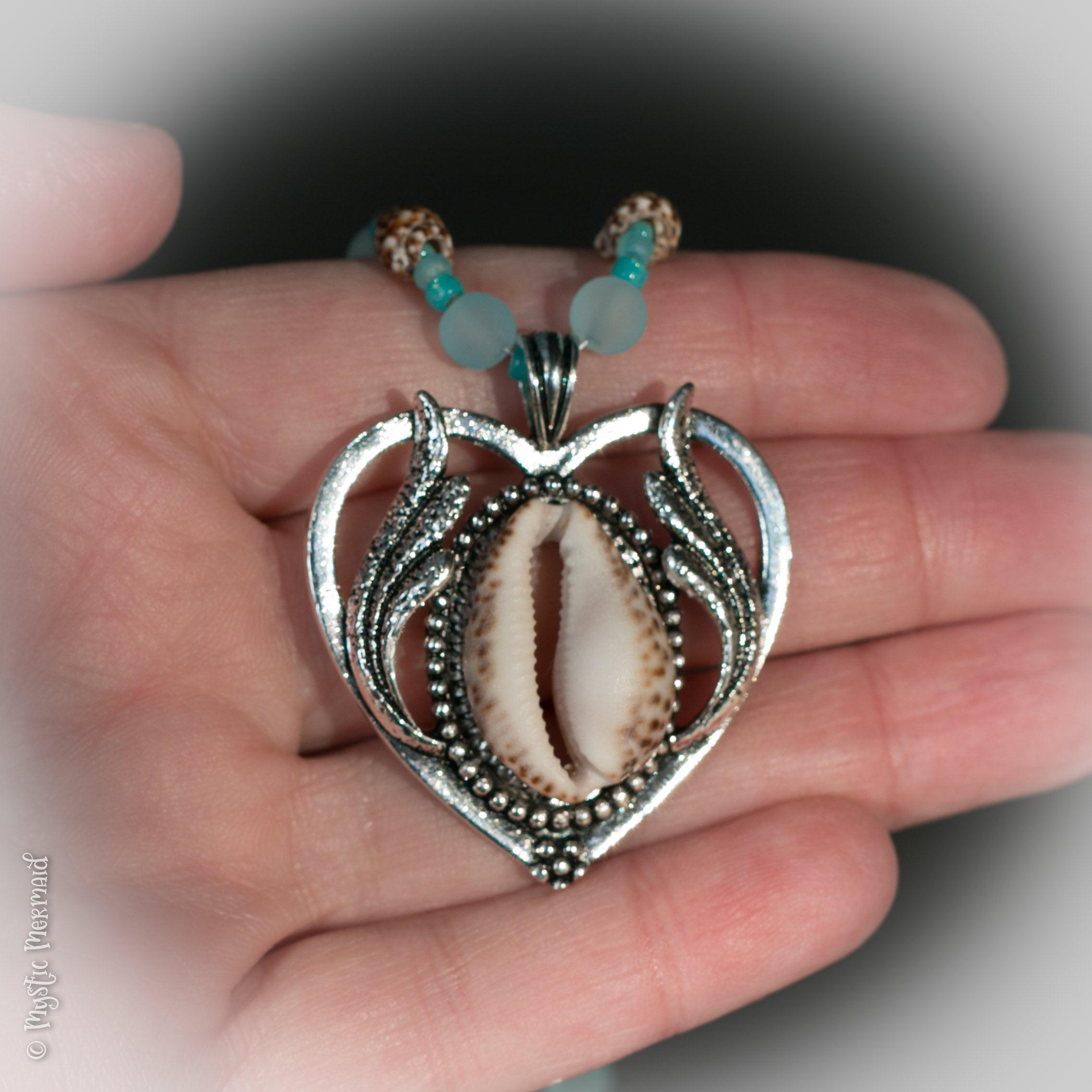 Cowrie Shell and Seaglass Necklace