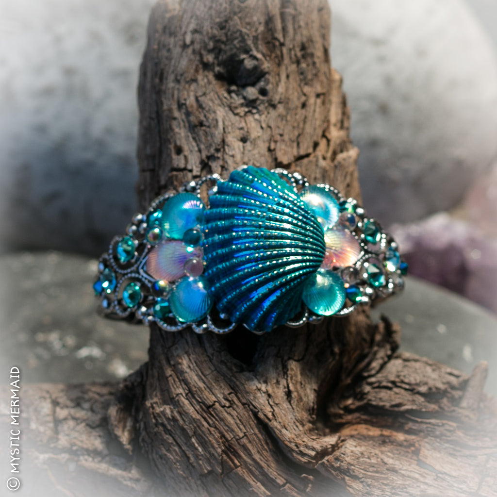 CUSTOM Treasures of the Deep Enchanted Ocean Cuff Bangle | Mystic Mermaid