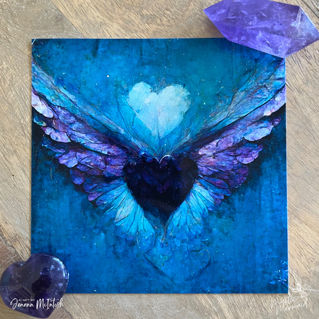 Go with All Your Heart - Amethyst Wings Glossy Photo Print of Art by Jenann McIntosh