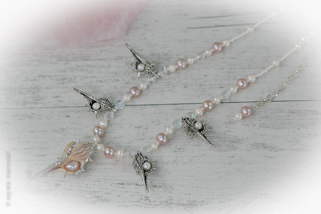 Aphrodite's Light - Pearl and crystal Necklace