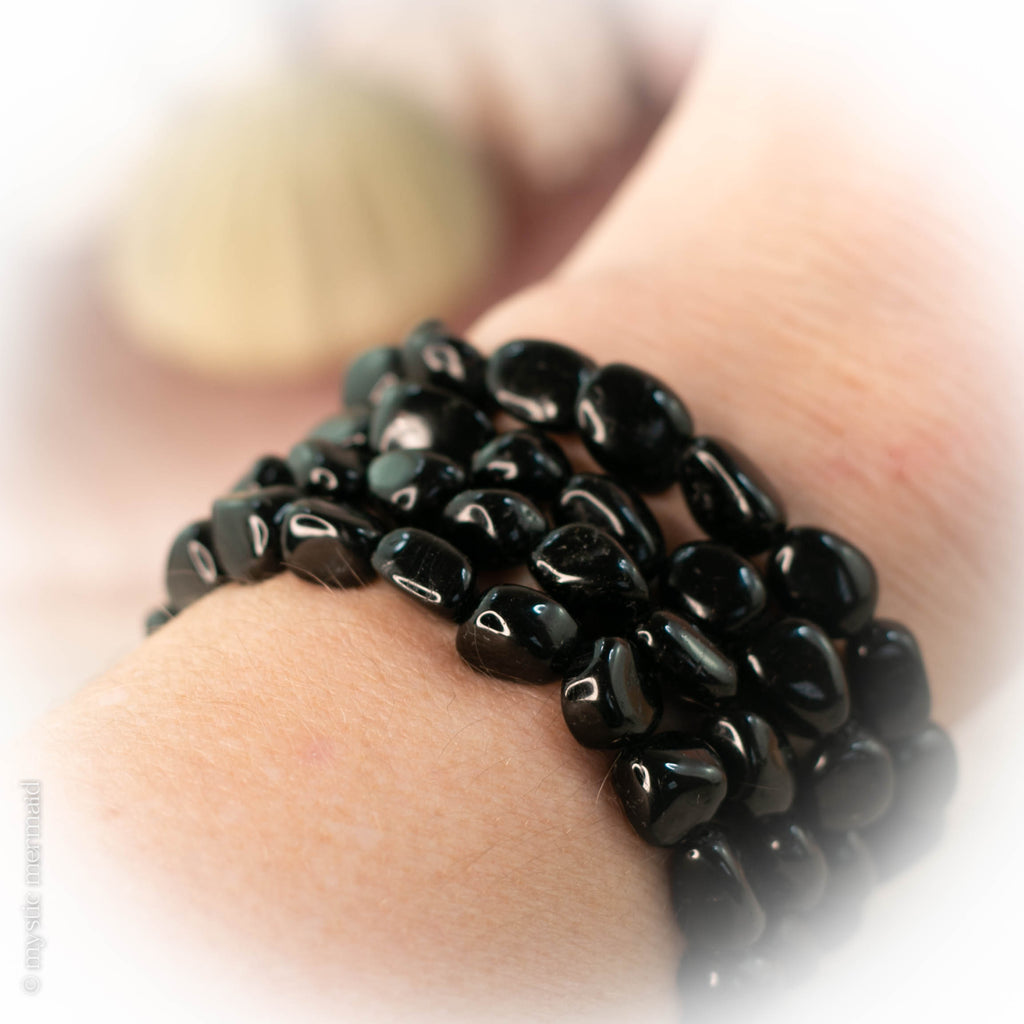Black Tourmaline Pebble Bracelet
