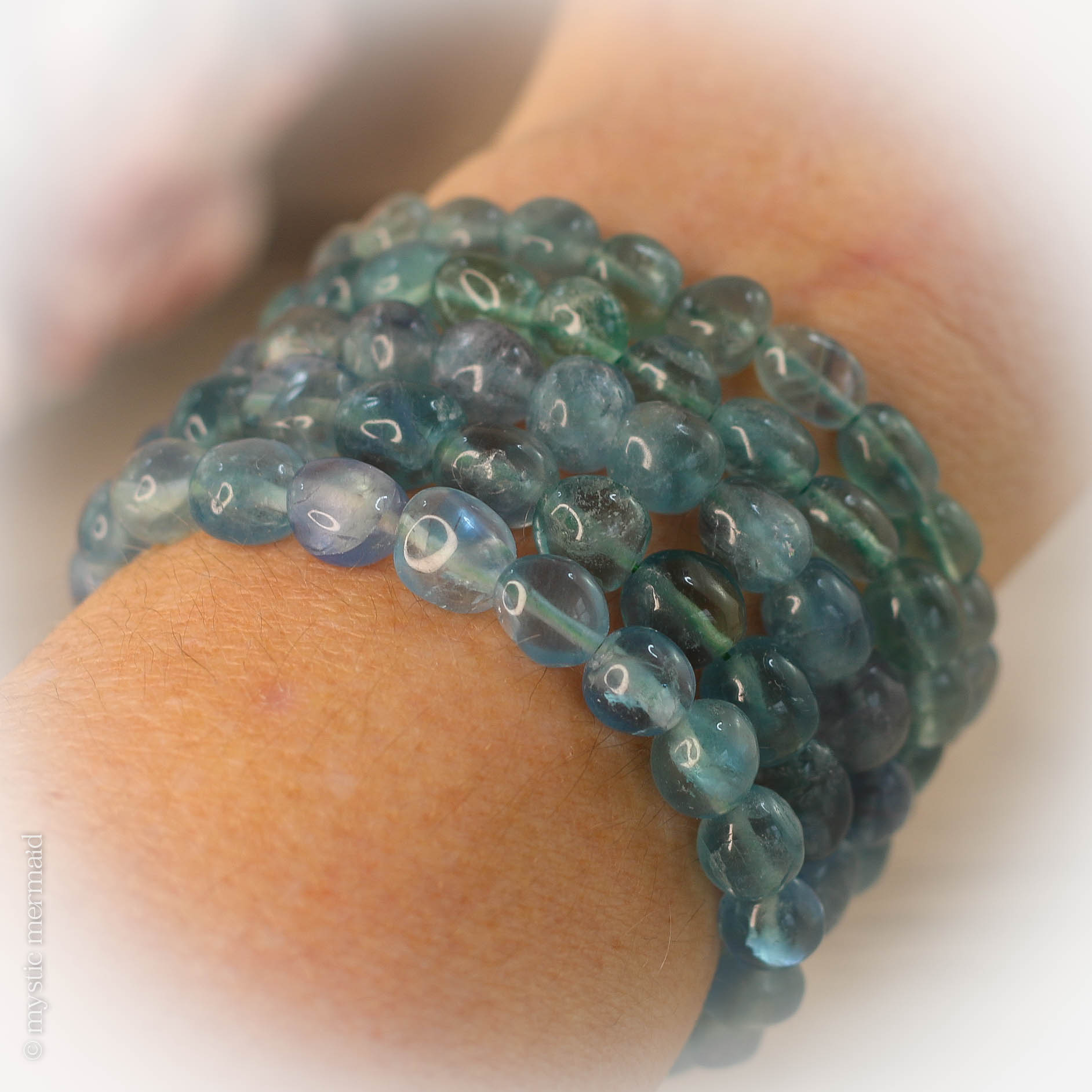 Ocean Dreaming Stunning Blue Fluorite Pebble Bracelet