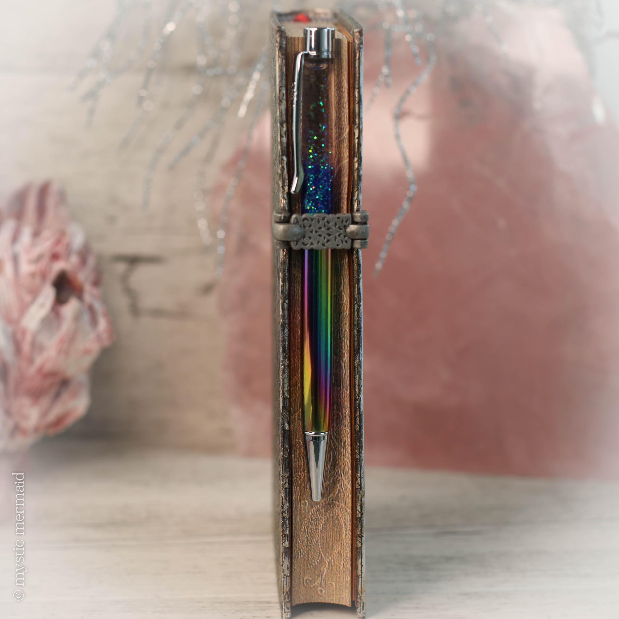 Rainbow Hematite and Mermaid Sparkle Ballpoint Pen
