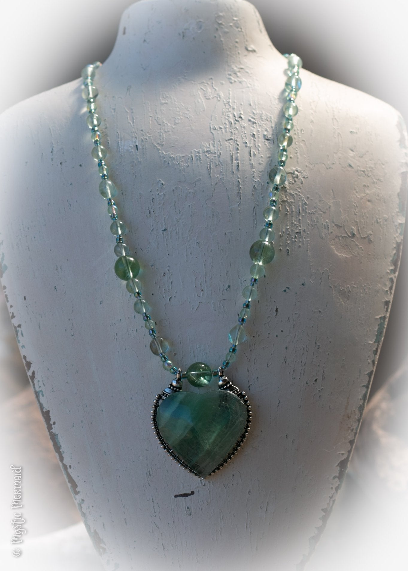 Green Fluorite Heart Necklace