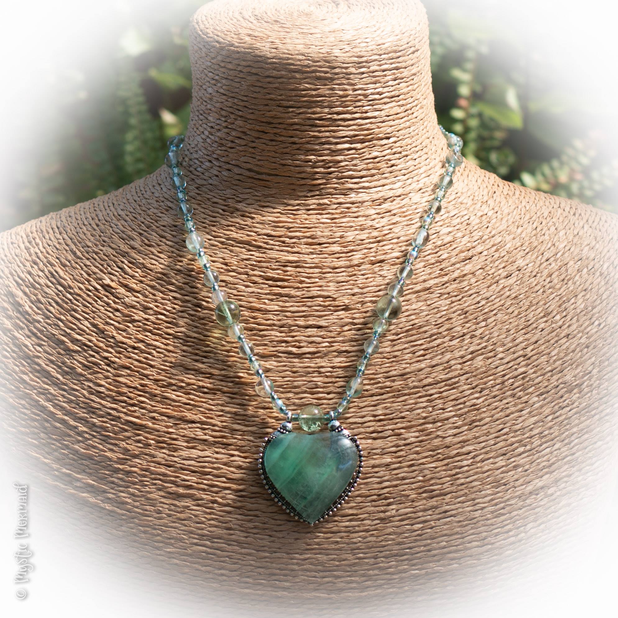 Green Fluorite Heart Necklace