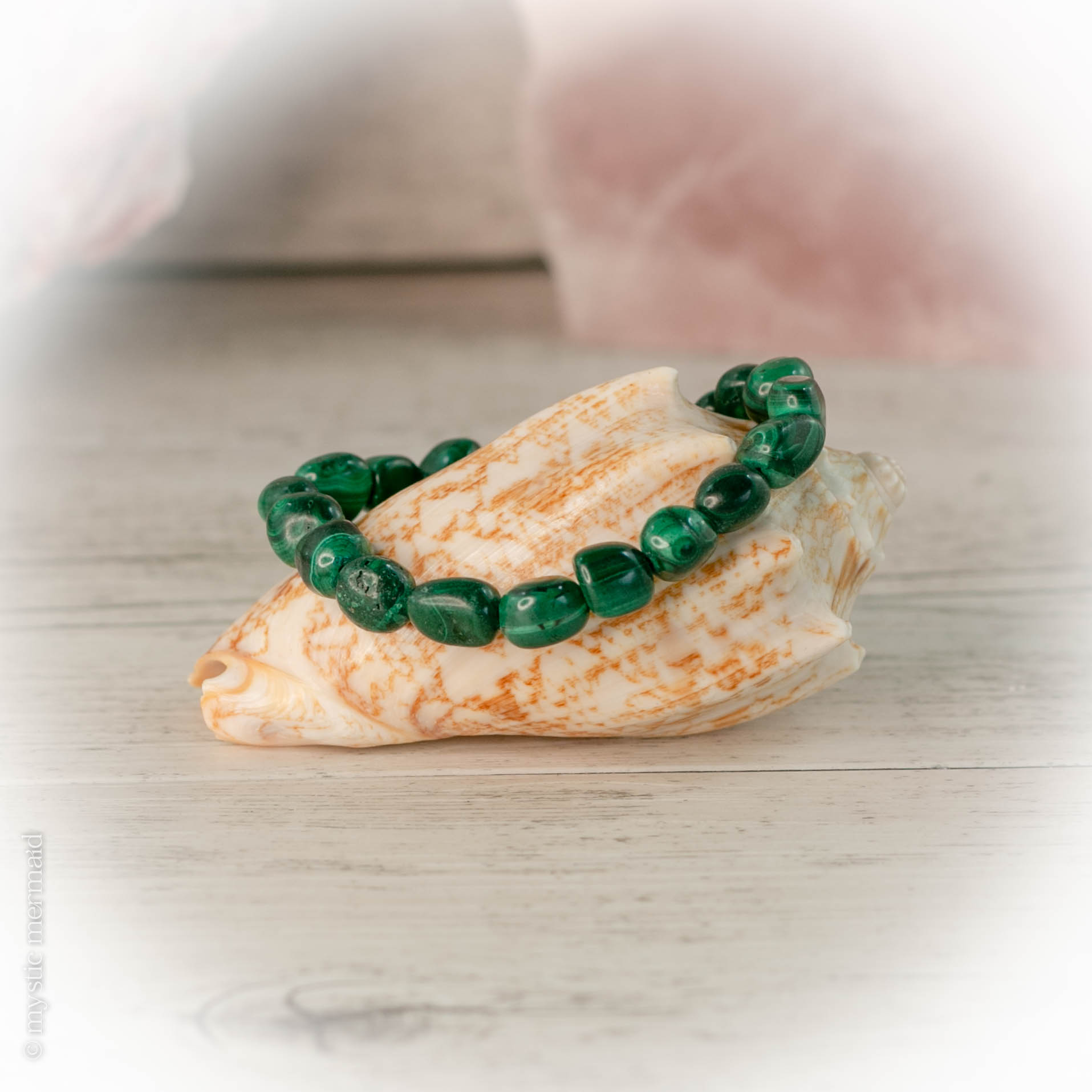 Malachite Pebble Bracelet