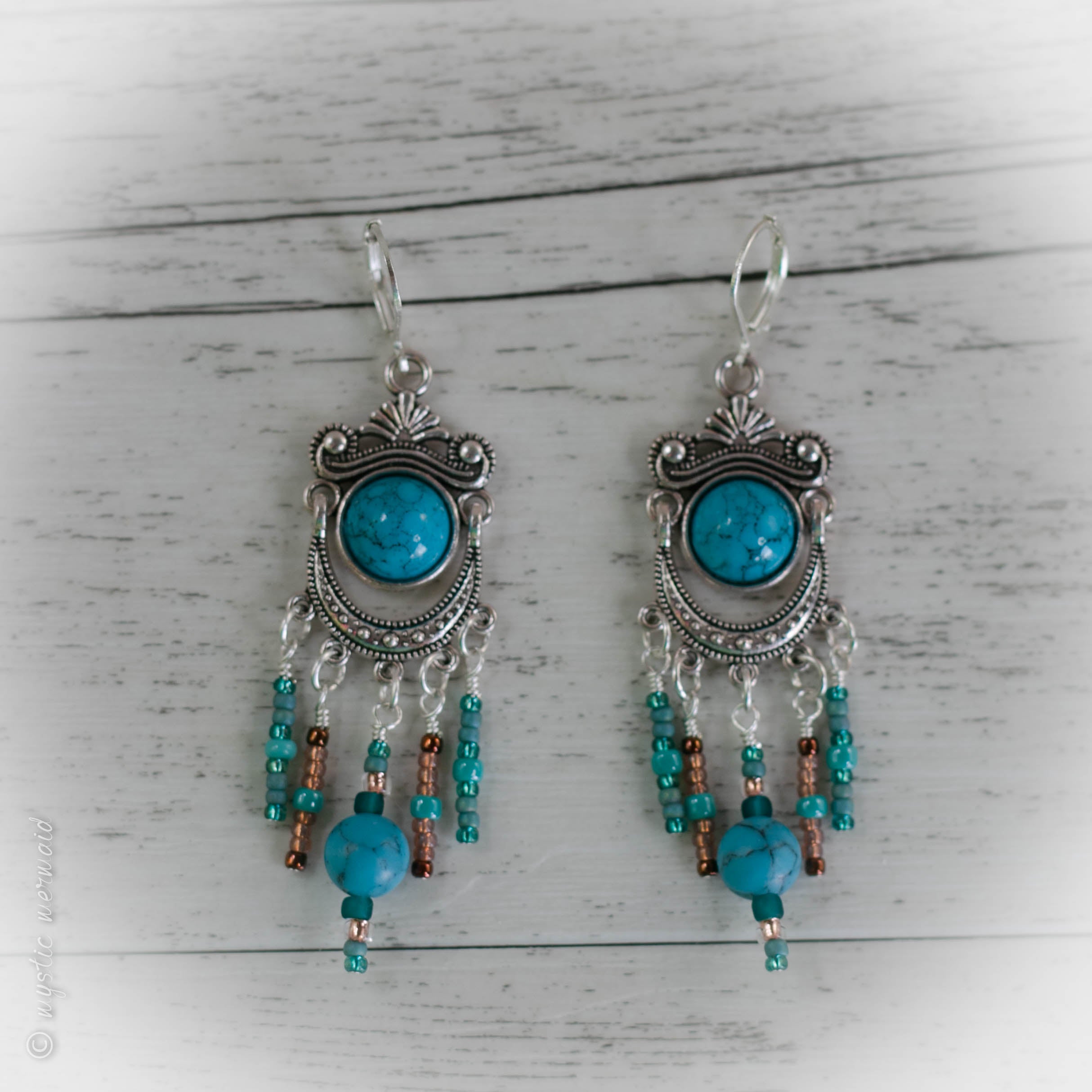 Turquoise Tribe 925 Sterling Silver Earrings
