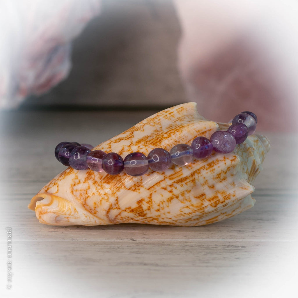 Purple Fluorite Pebble Bracelet